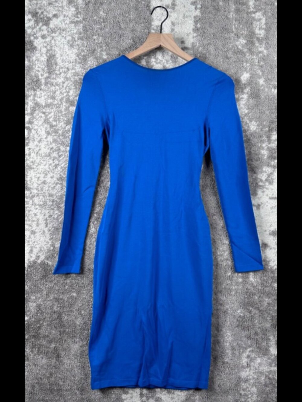 New Alexander McQueen Dress Small Chainmail Sheath Royal Blue Mini Bodycon LS